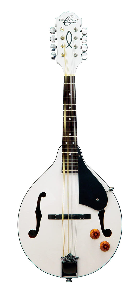 Oscar Schmidt, 8-String Mandolin, White (OM10EWH-A-U)