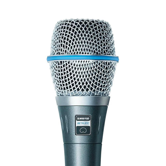 Shure BETA 87C Studio Grade Vocal Microphone with Built-in Pop Filter - Single Element Cardioid Condenser Mic with A25D Mic Clip and Storage Bag, Ideal for Studio Recording and Live Performances