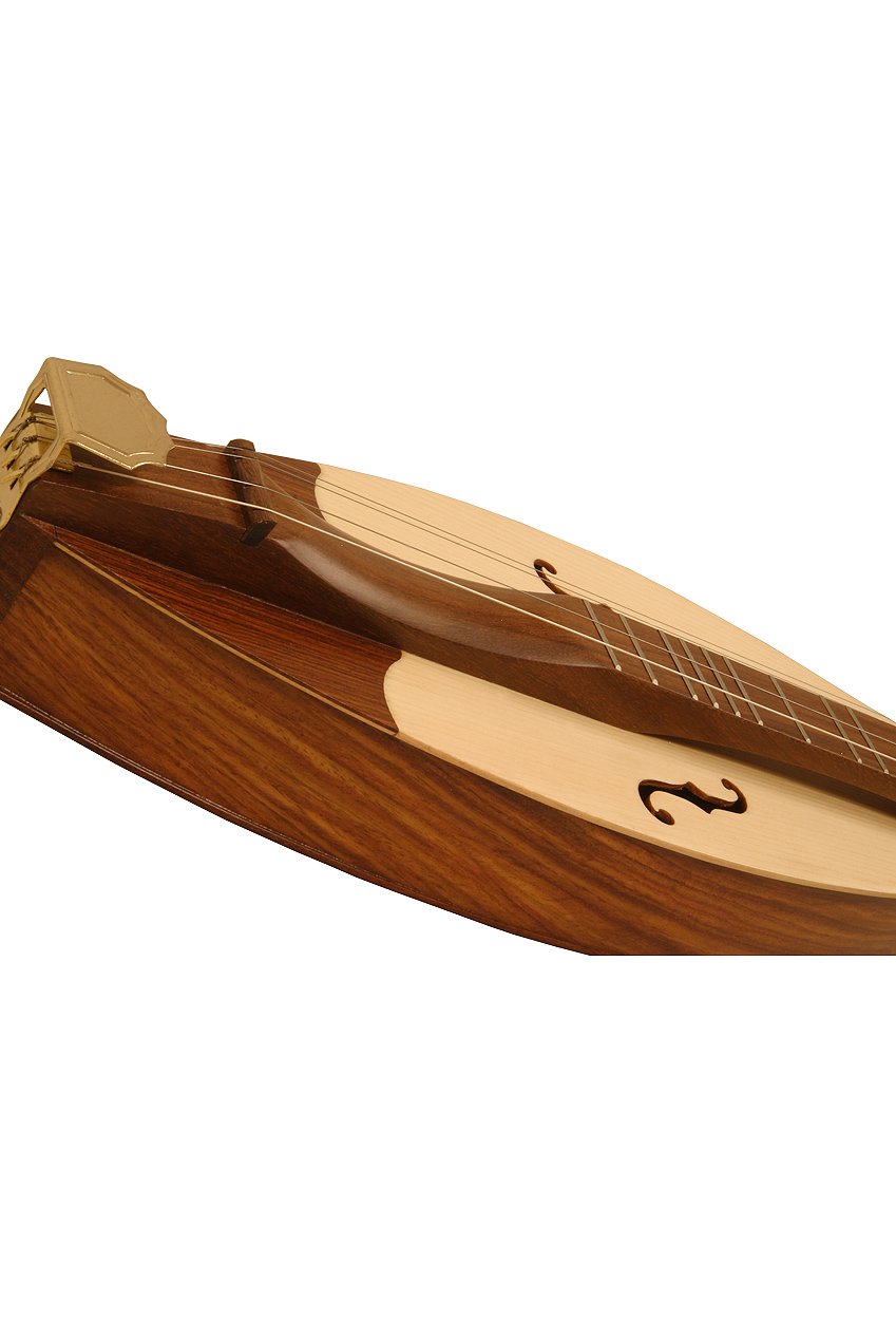 Roosebeck DMCRT4 4-String Cutaway Mountain Dulcimer, F-Hole Openings and Scrolled Pegbox