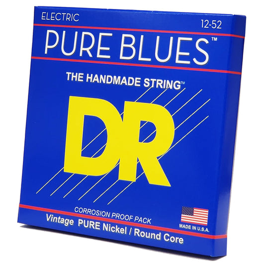 DR Strings Pure Blues Pure Nickel Wrap Round Core 12-52