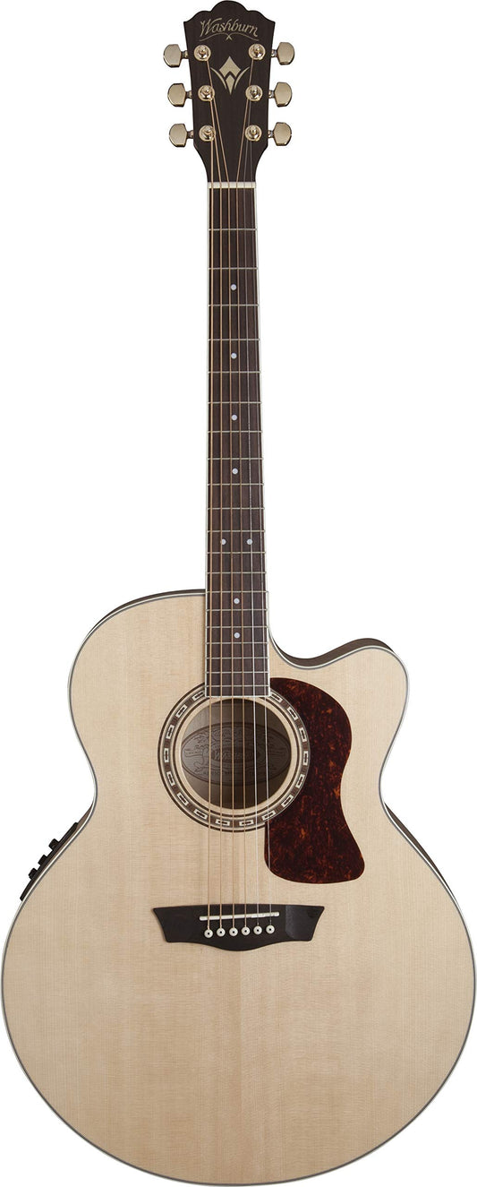 Washburn Heritage 40 Series 6 String Acoustic-Electric Guitar, Right, Natural Gloss (HJ40SCE-O)