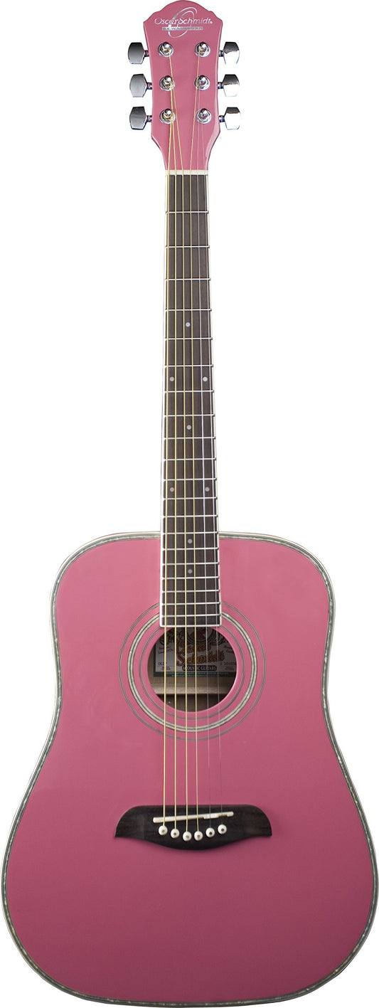 Oscar Schmidt OG1P-A-U 3/4 Size Acoustic Guitar - Pink