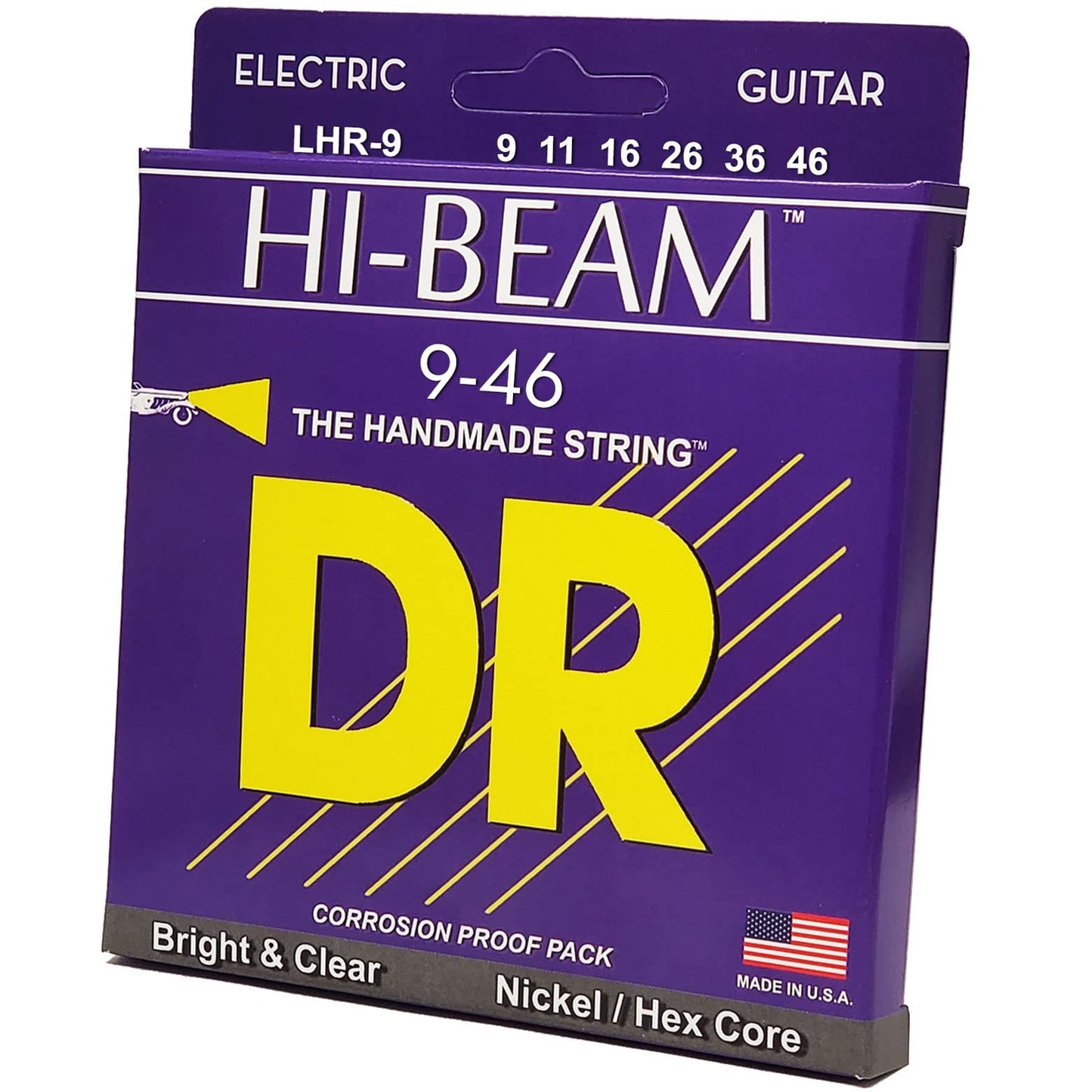 DR Strings Electric Guitar Strings, Hi-Beam, Hex Core 9-46