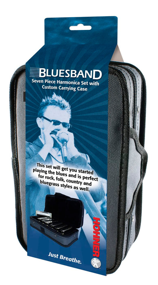 HOHNER Bluesband 7 Pack, Key of G, A, B Flat, C, D, E, and F with Case (1501/7)