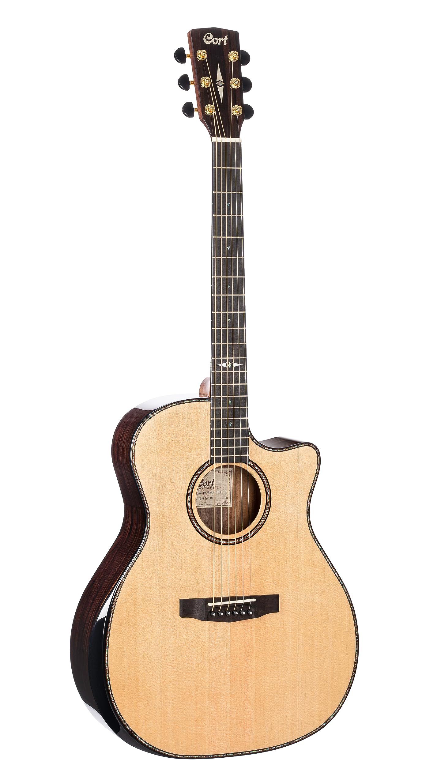 Cort 6 String Acoustic-Electric Guitar, Right, Natural, Full (GAPFBEVELNAT-U)