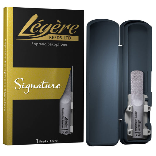 Légère Reeds - Soprano Saxophone Reed, Signature, Strength 3.50 (SSG3.50) - Premium Synthetic Woodwind Reed