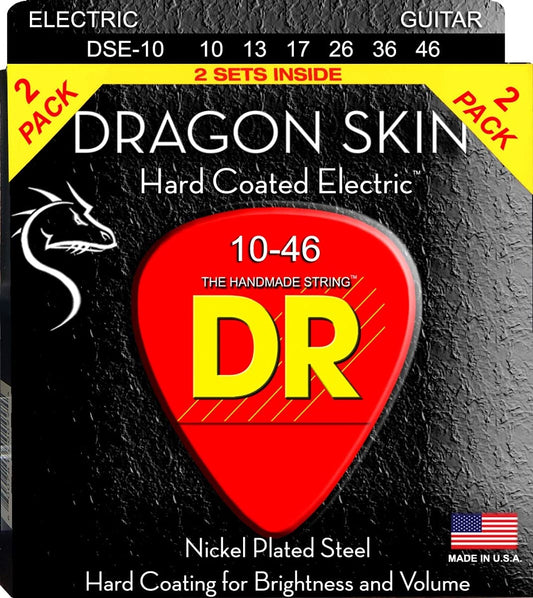 DR Handmade Strings DSE-2-10-U Dragon-Skin Electric String - 10-46 Gauge - Pack of 2