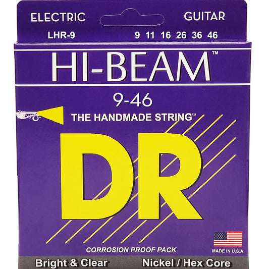 DR Strings Electric Guitar Strings, Hi-Beam, Hex Core 9-46