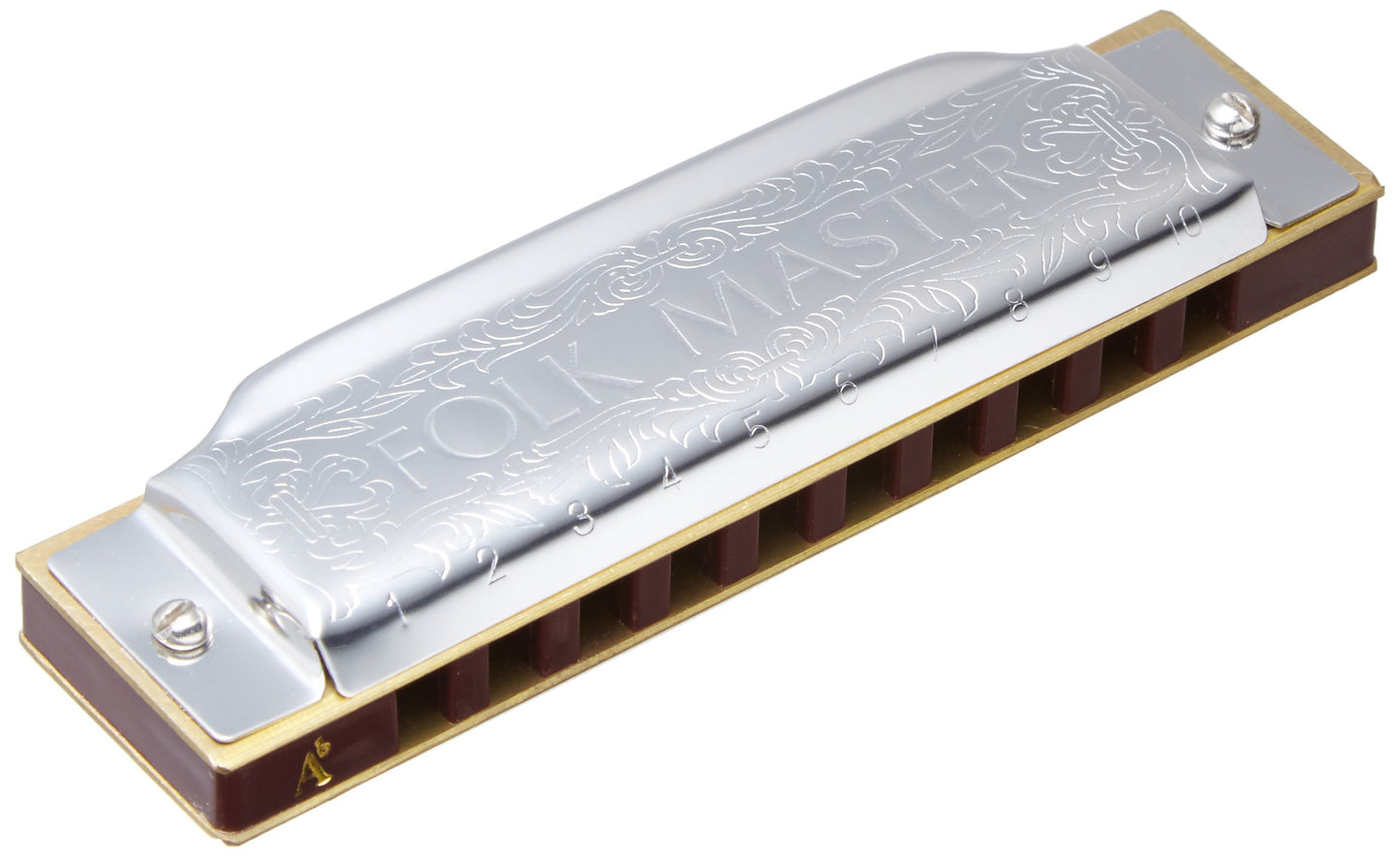 SUZUKI Harmonica, silver Folkmaster-Ab