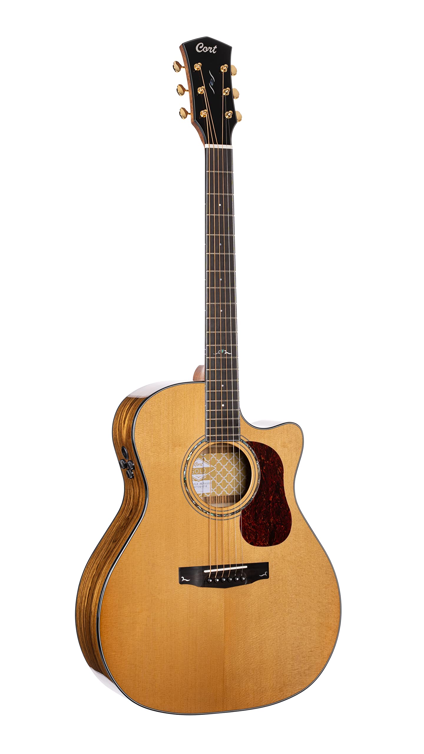 Cort 6 String Acoustic-Electric Guitar, Right, Natural, Full (GOLDA6-BO)