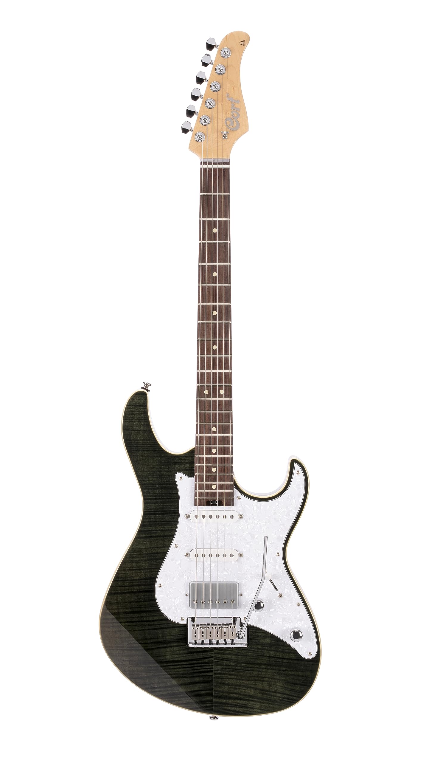 Cort G280 Select Flame Top 6-String Electric Guitar, Transparent Black Finish (G280SELECTTBK)