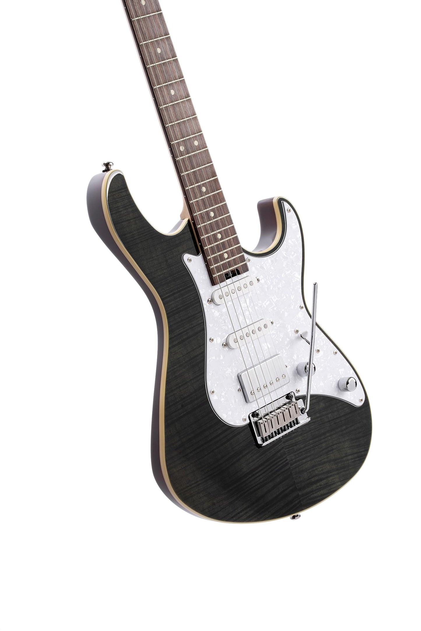 Cort G280 Select Flame Top 6-String Electric Guitar, Transparent Black Finish (G280SELECTTBK)