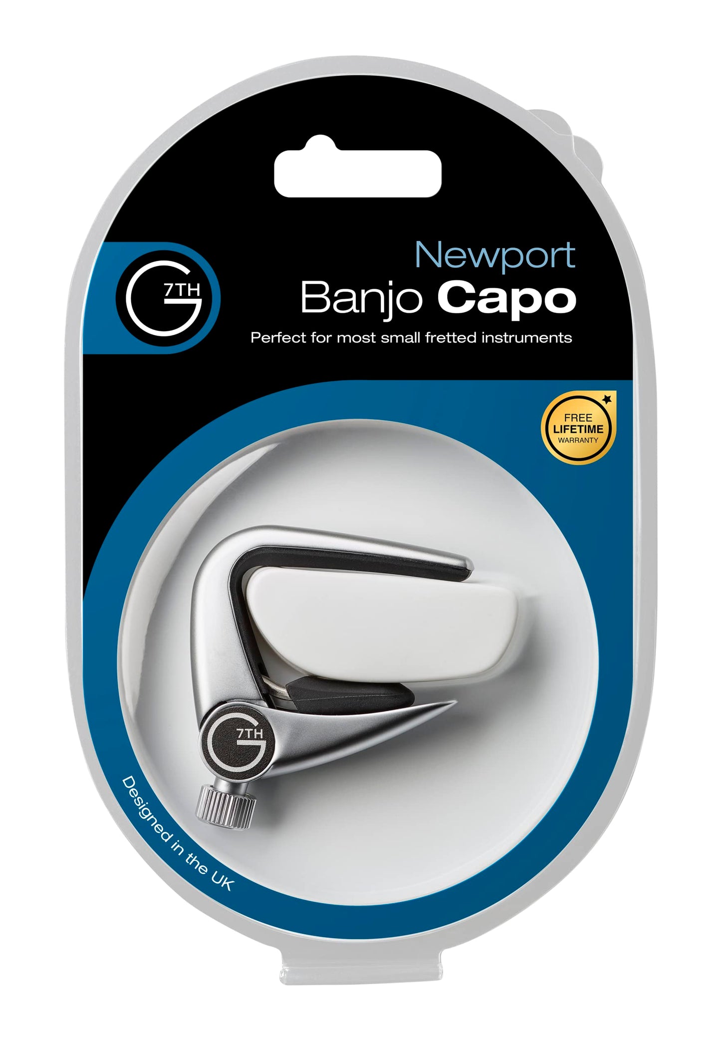 G7th Performance Capos G7 NewportUke/Banjo Ukulele/Banjo in Silver Pressure Touch Capo