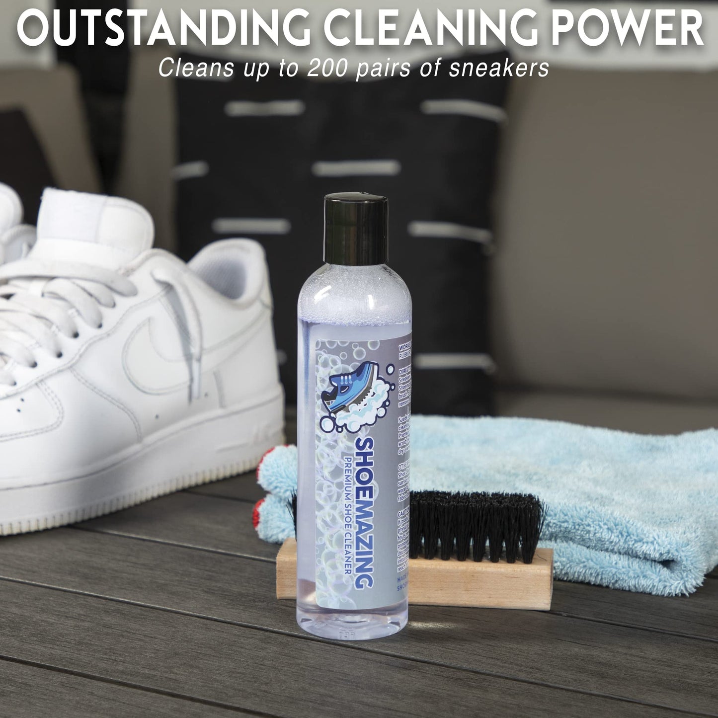 Shoemazing Sneaker Care Kit | Complete Shoe Cleaning Solution - Ideal for Suede, Leather, Nubuck, Canvas, Mesh, and White Sneakers | Includes 4 Ounce Cleaning Solution and Brush