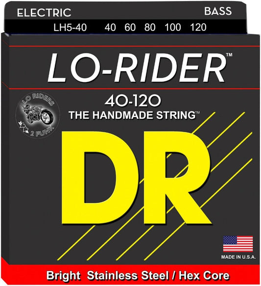 DR Lo-Rider Stainless Steel - Lite - 5-String - Bass Guitar Strings