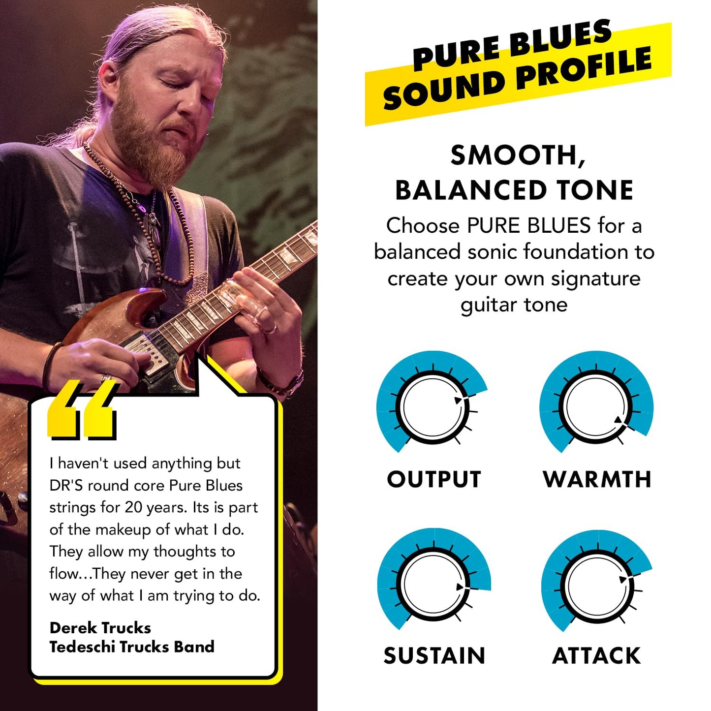 DR Strings Pure Blues Pure Nickel Wrap Round Core 12-52