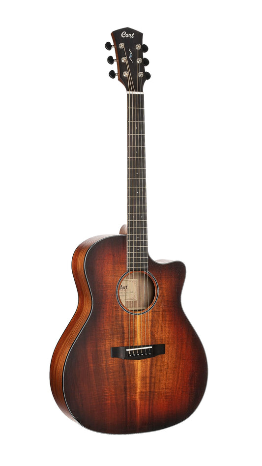 Cort 6 String Acoustic-Electric Guitar, Right, Open Pore Light Burst (COREGAOPLB)