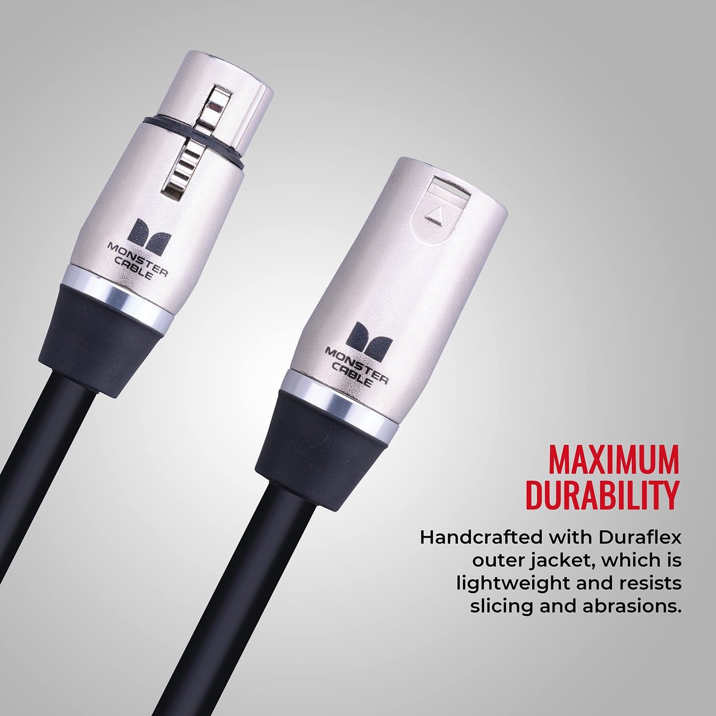 Monster Prolink Performer 600 Microphone Cable - Engineered with Custom XLR Connectors, Microfiber Dielectric, Duraflex Jacket, and Carbon Polymer Shielding, 10 ft. Cable