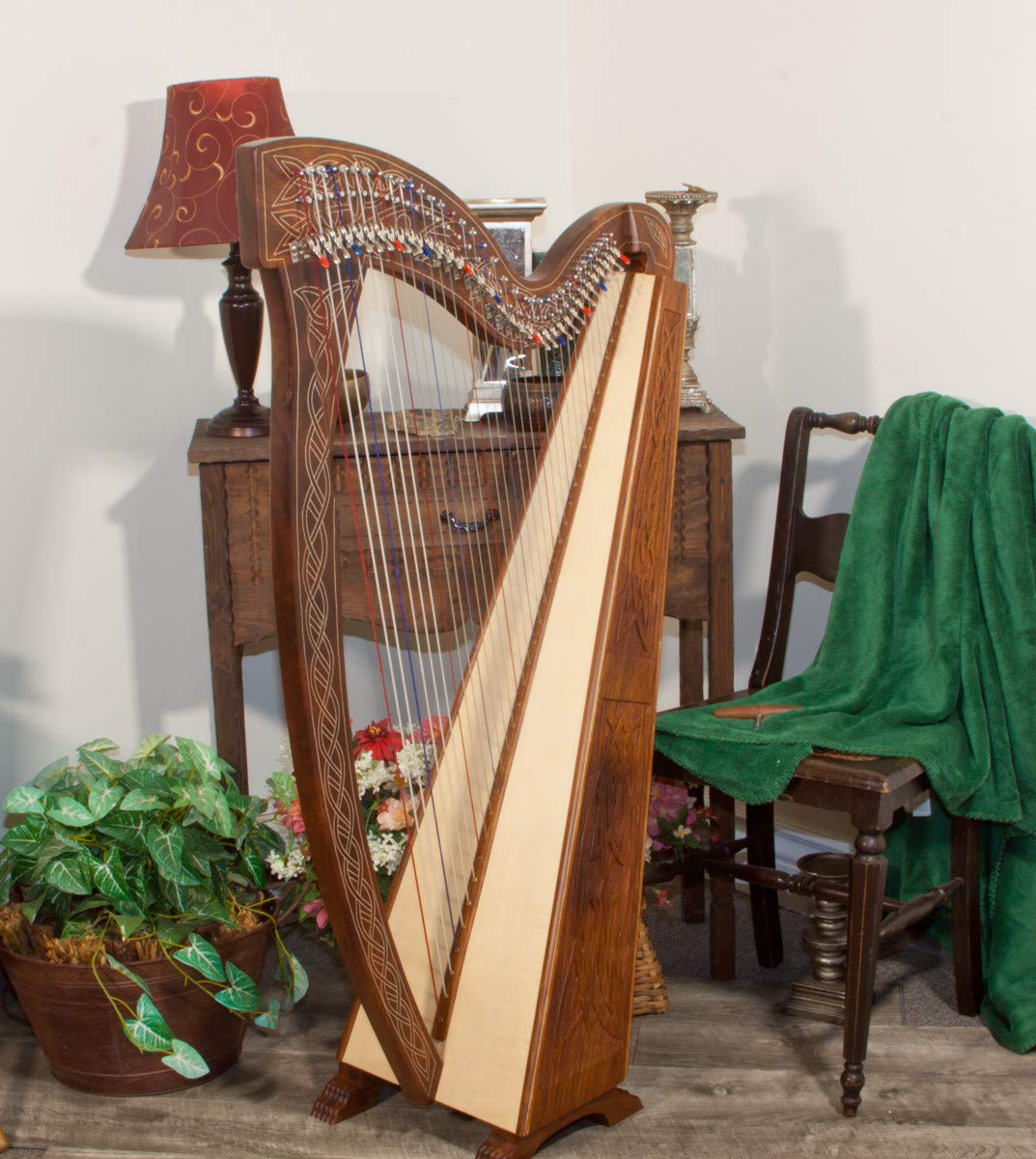 Roosebeck 36-String Celtic Meghan Harp w/Chelby Levers - Knotwork