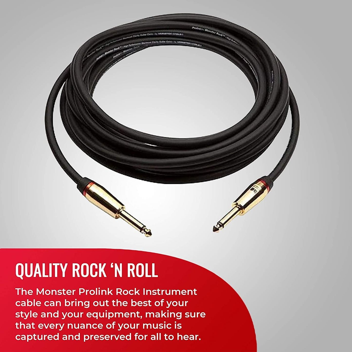 Monster Prolink Rock Instrument Cable - 12 ft - Straight to Straight