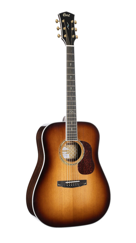 Cort 6 String Acoustic Guitar, Right, Light Burst, Full (GOLDD8LB-U)