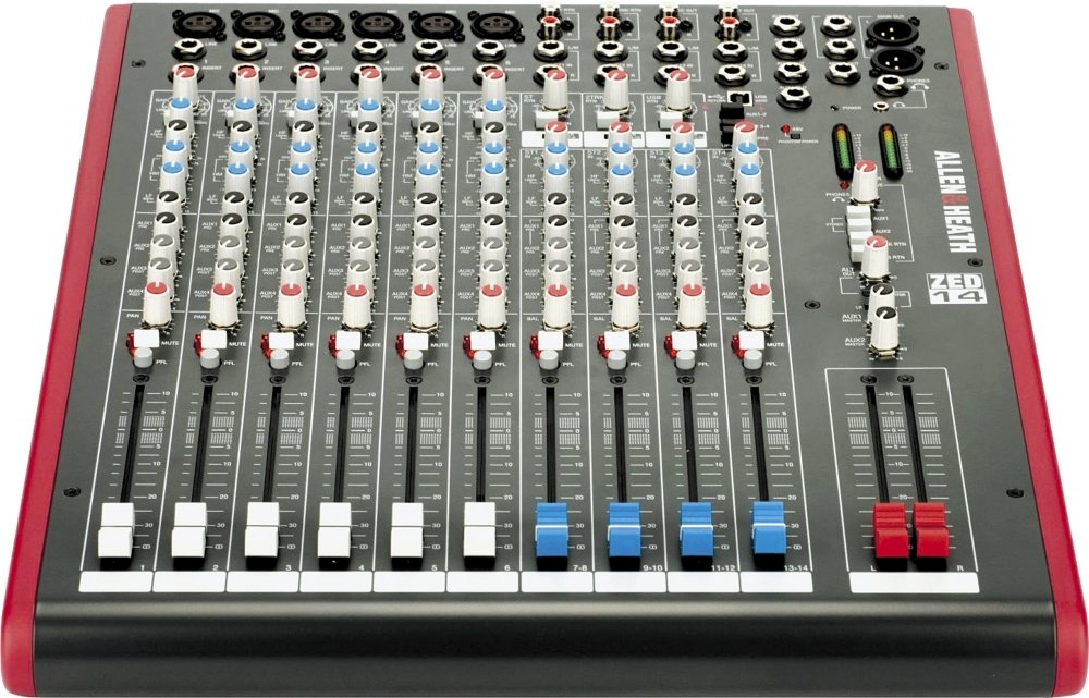 Allen & Heath ZED-14 - 14-Channel Touring Quality Mixer with USB I/O (AH-ZED-14),Grey/Red