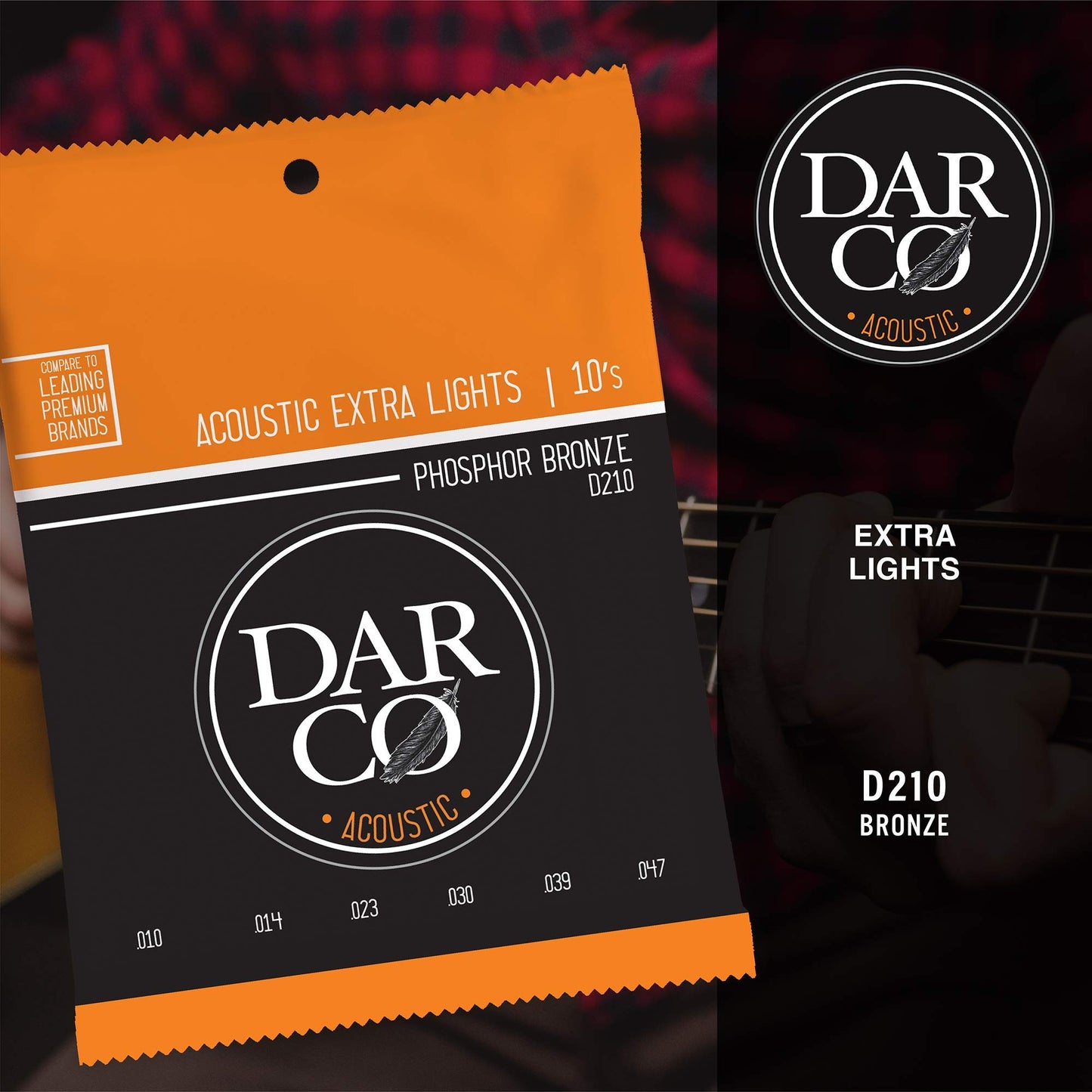 Darco Acoustic Strings, 92/8, 6 String, Ex. Light