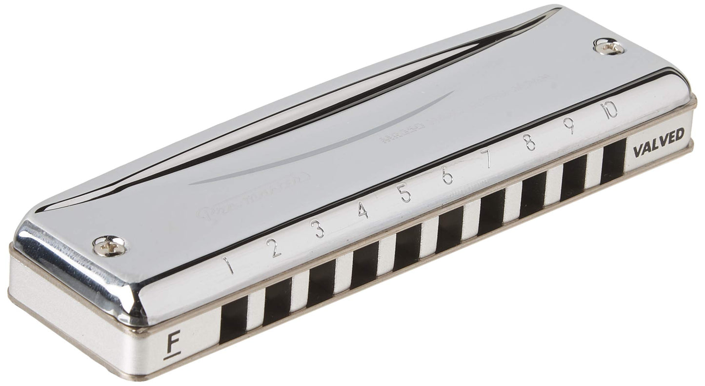 Suzuki MR-350V-LF Promaster Valved Deluxe 10-Hole Diatonic Harmonica, Key of F Low