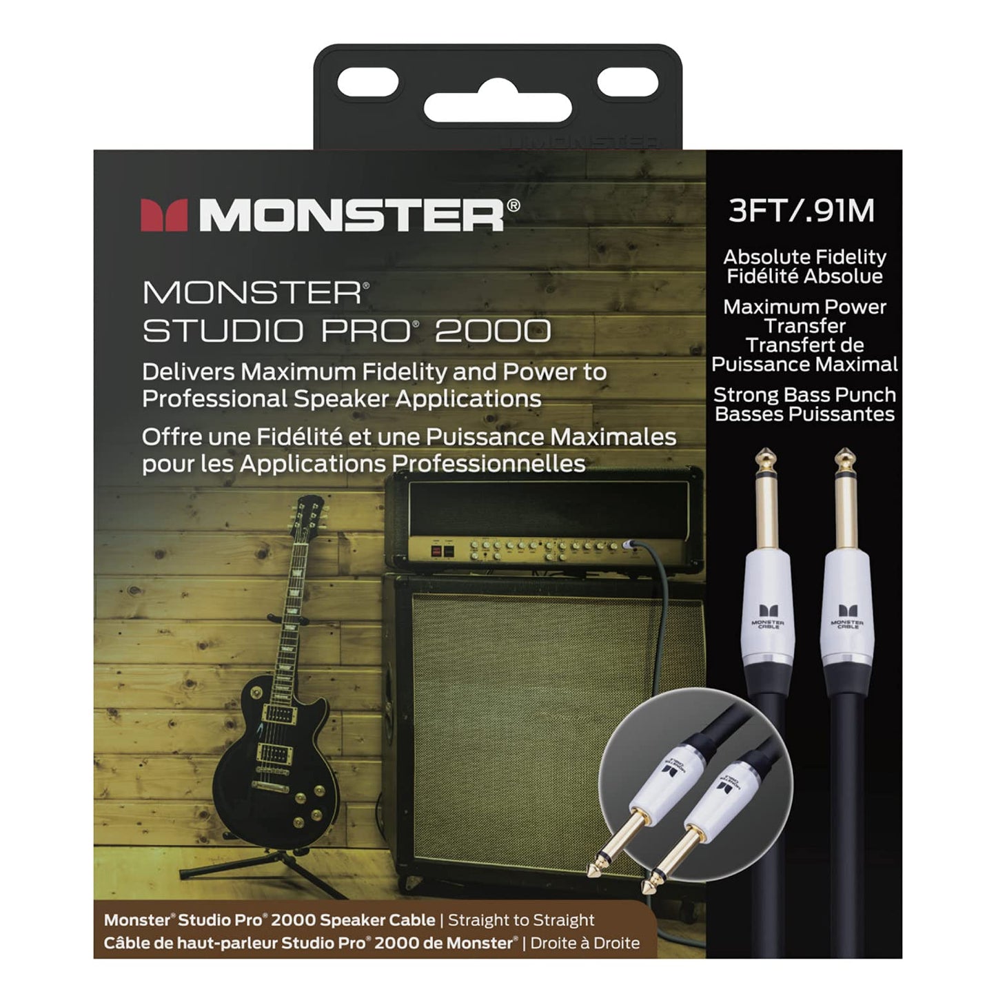 Monster Cable STUDIO PRO 2000 SP2000-S-3 600576 Speaker Cable 3ft (Approx. 3.3 ft (1 m)