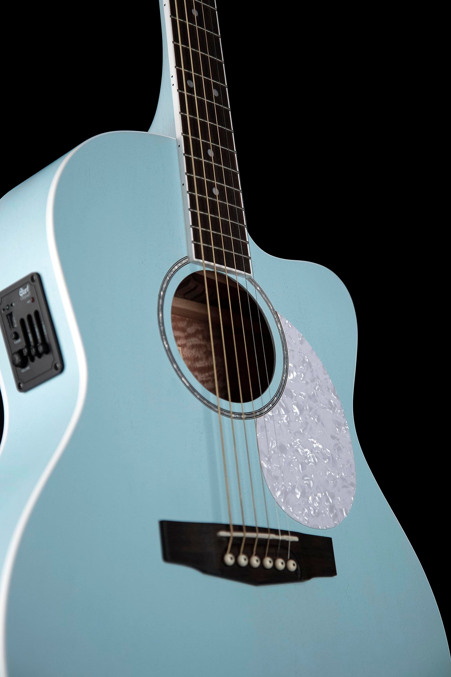 Cort 6 String Acoustic Guitar, Right, Open Pore Sky Blue, Full (JADECLASSICSKOP)