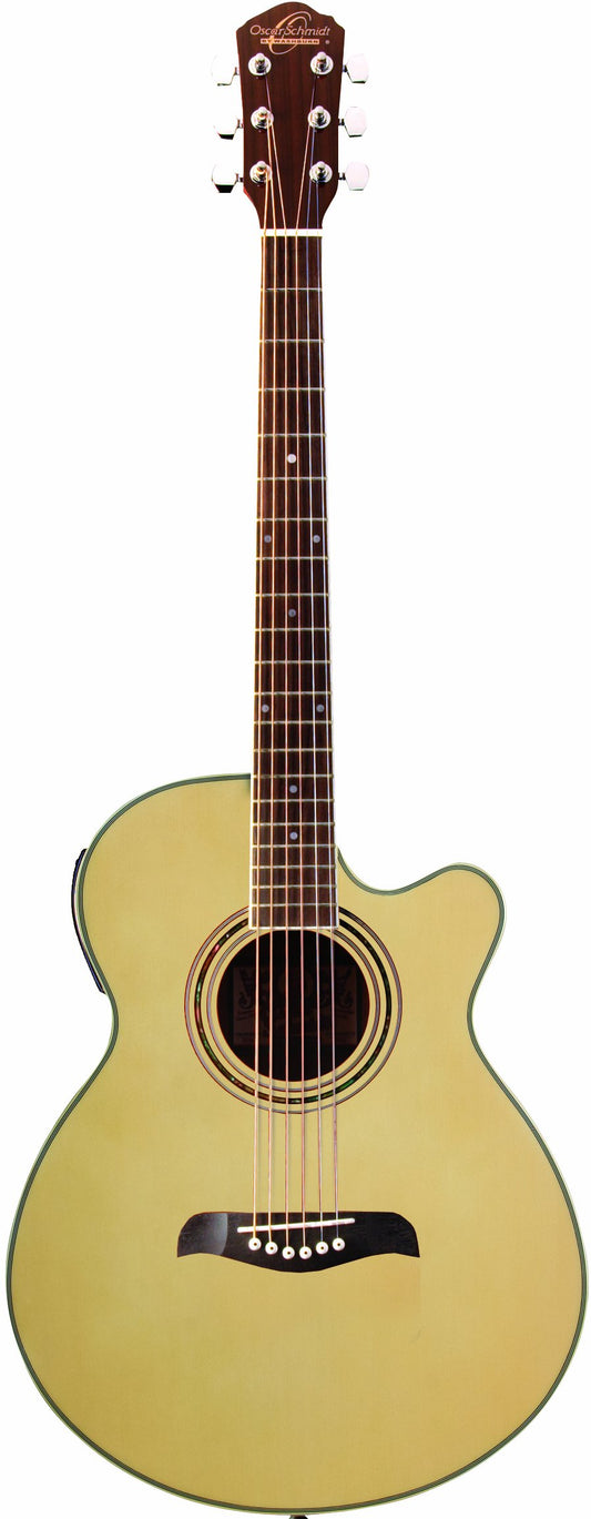 Oscar Schmidt OG10CEN-A-U Concert-Size Cutaway Acoustic-Electric Guitar - Natural