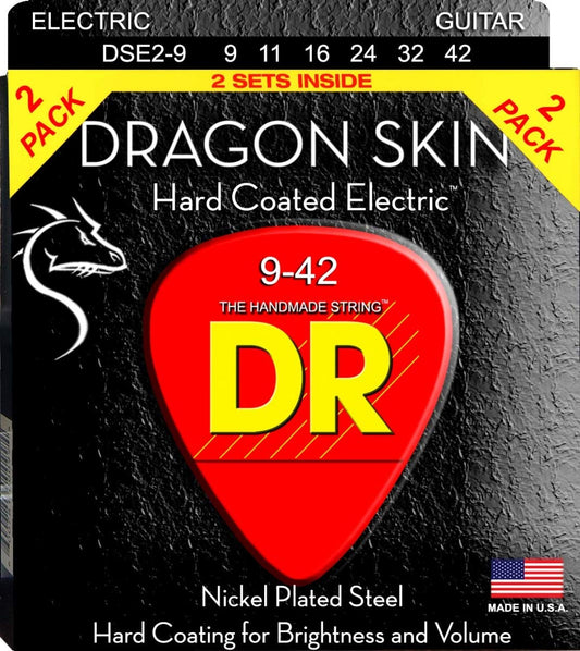 DR Handmade Strings DSE-2-9-U Dragon-Skin Electric String - 9-42 Gauge - Pack of 2