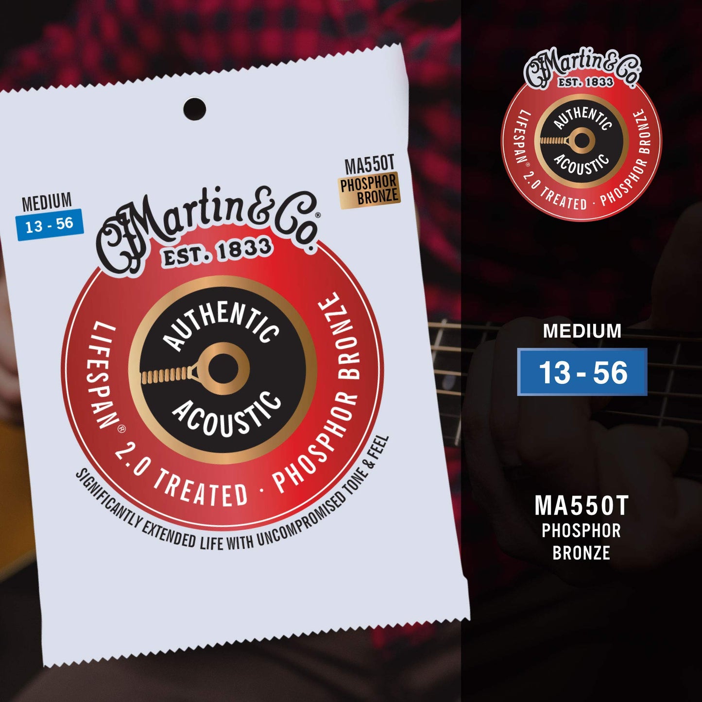 Martin Authentic Acoustic Guitar Strings - Lifespan 2.0 Treated