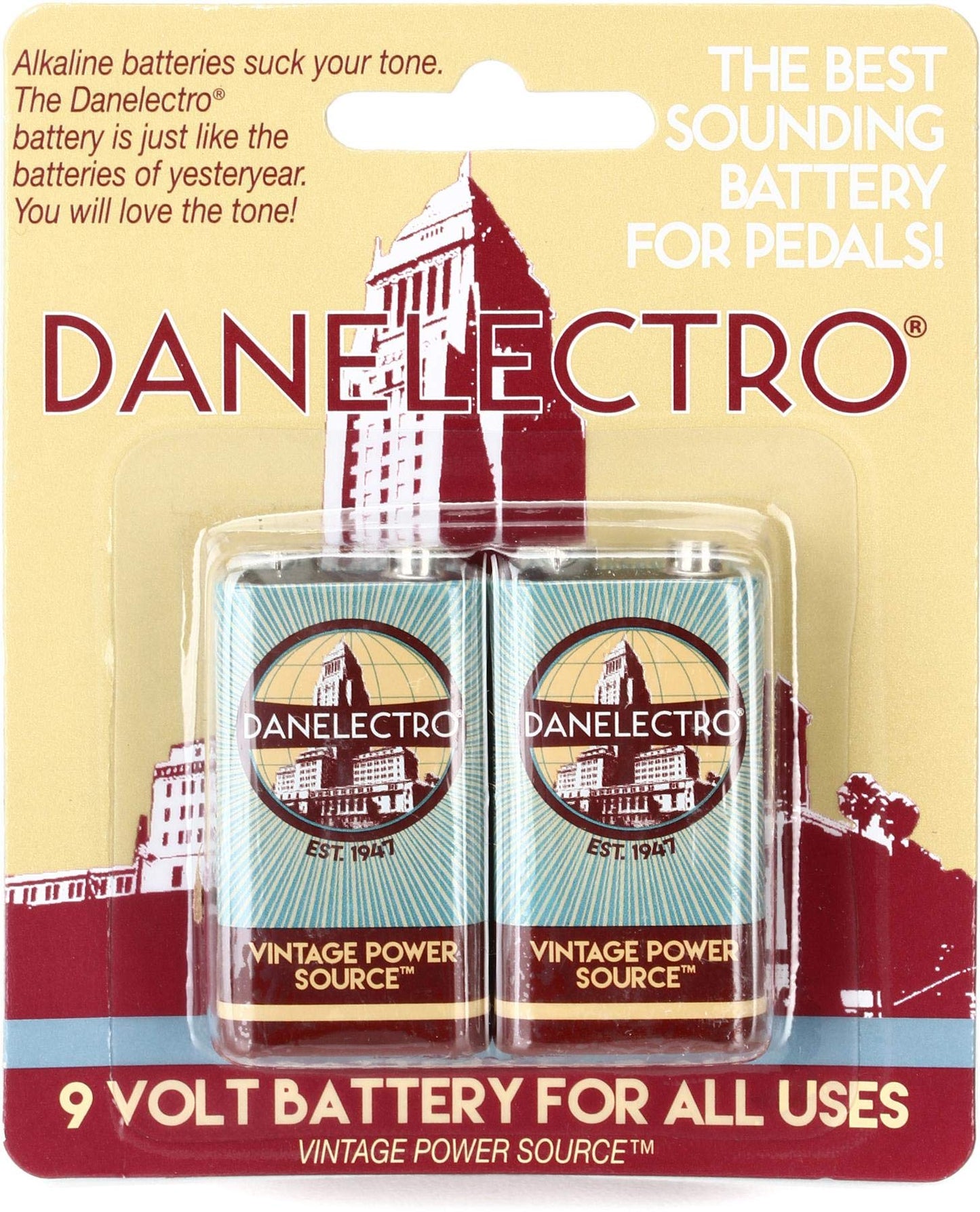 Danelectro 9V Vintage Power Source Battery (2 Pack)