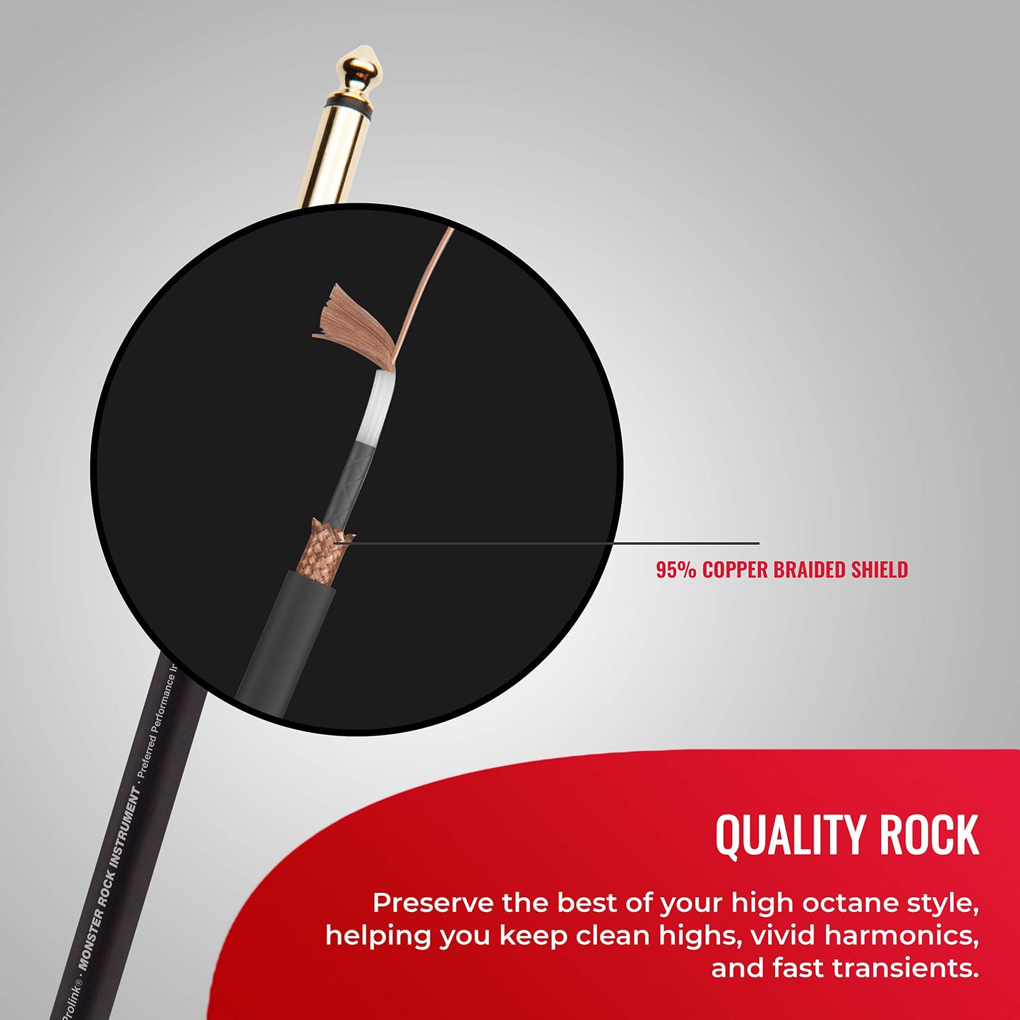 Monster Prolink Rock Instrument Cable - 21 ft - Straight to Straight