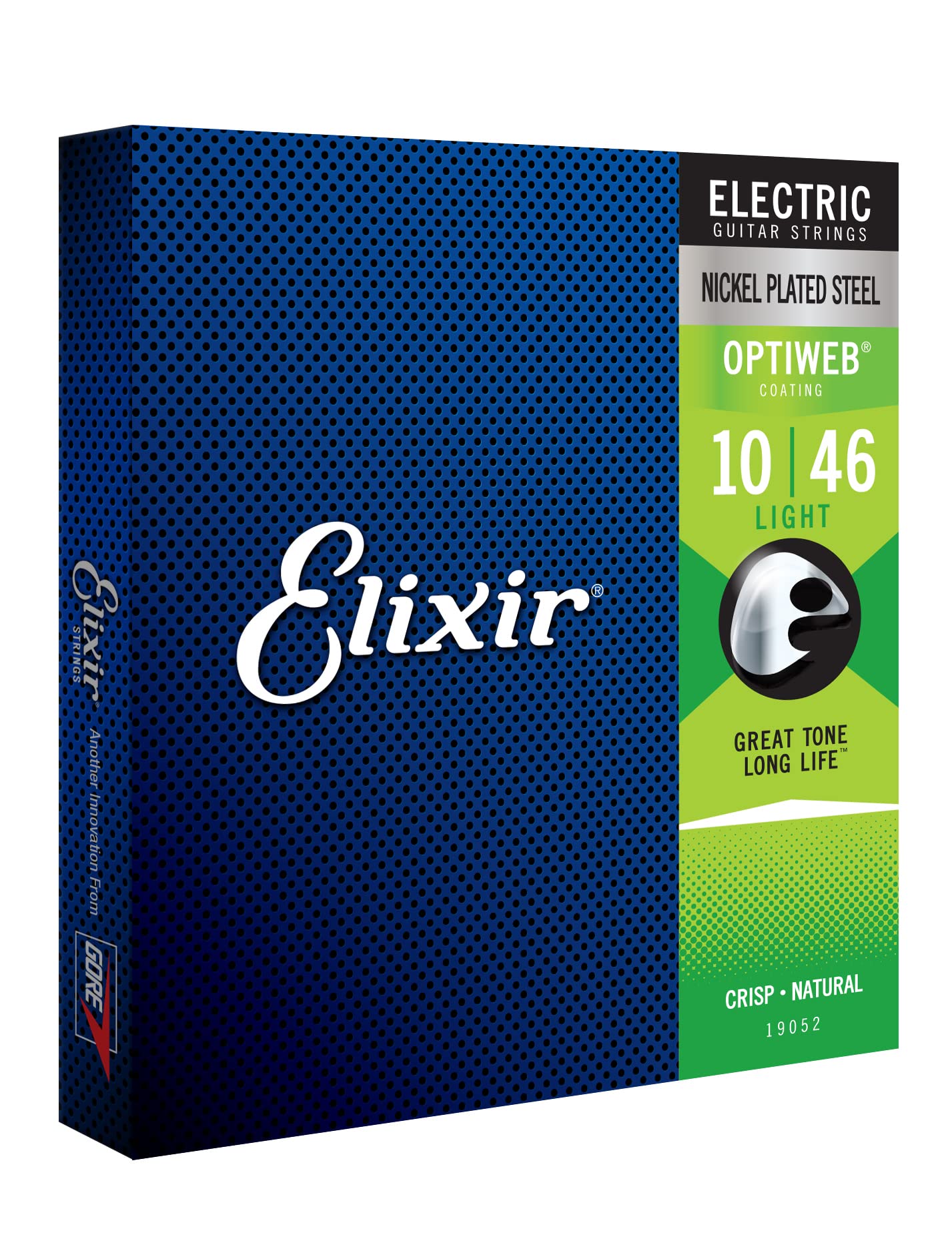 Elixir Strings 19052 Coated Nickel Electric Guitar Strings, Light (.010-.046)