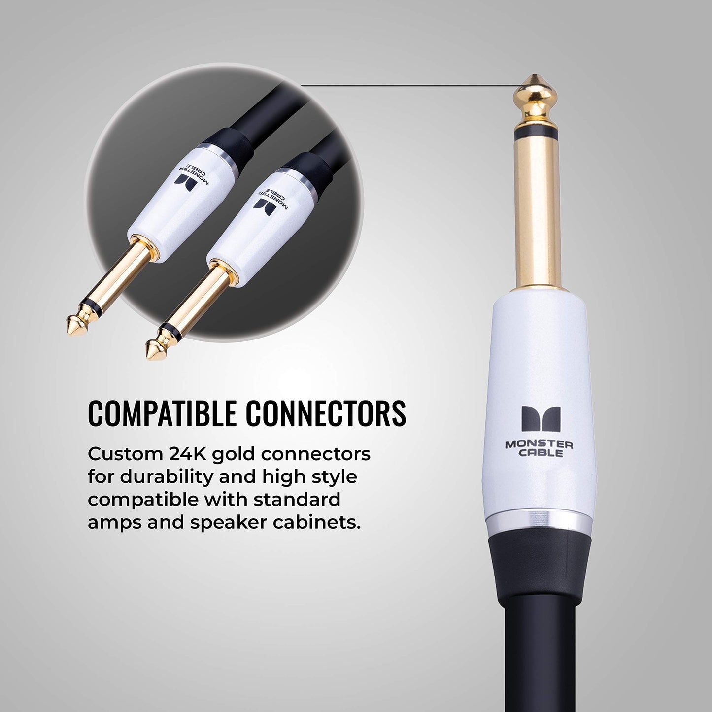 Monster Prolink Studio Pro 2000 Speaker Cable: Straight to Straight, 6 ft, Straight 1/4 Plugs