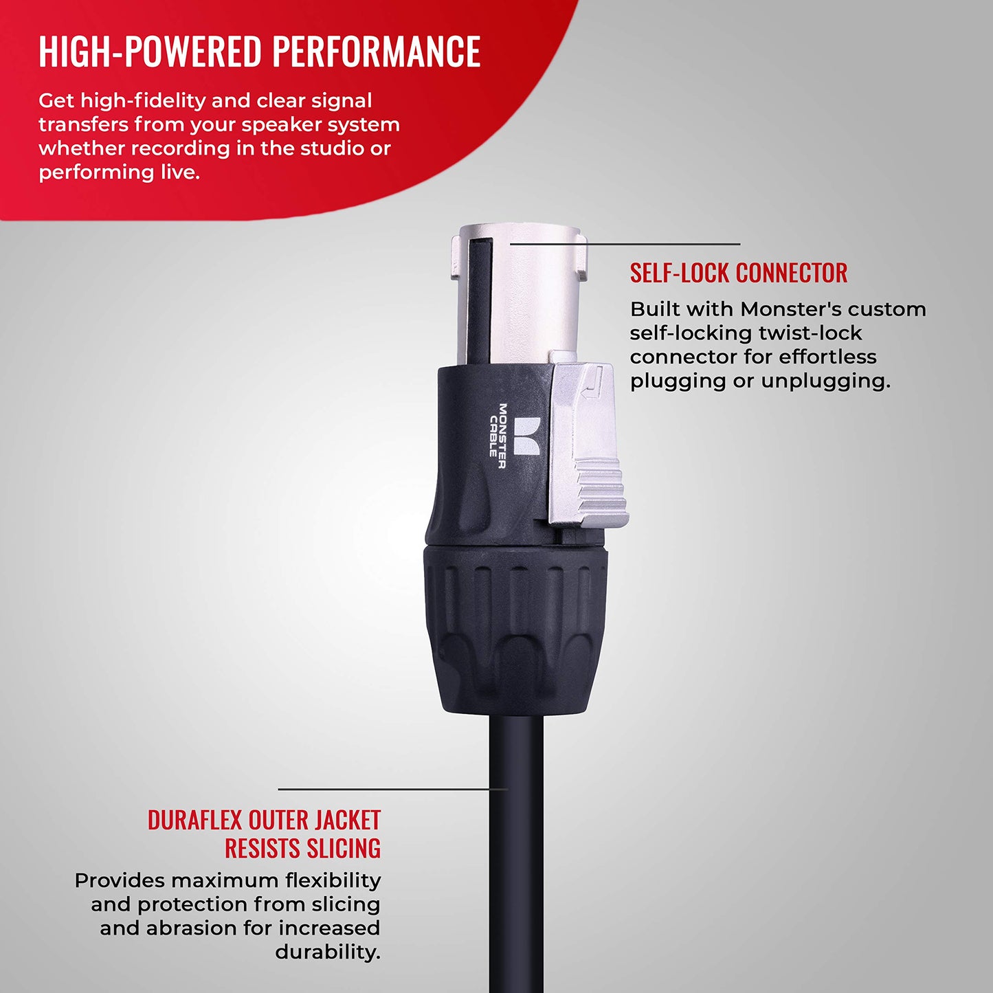 Monster Prolink Studio Pro 2000 Speaker Cable with Speak,On Connectors, 6ft, Speak,On Plugs