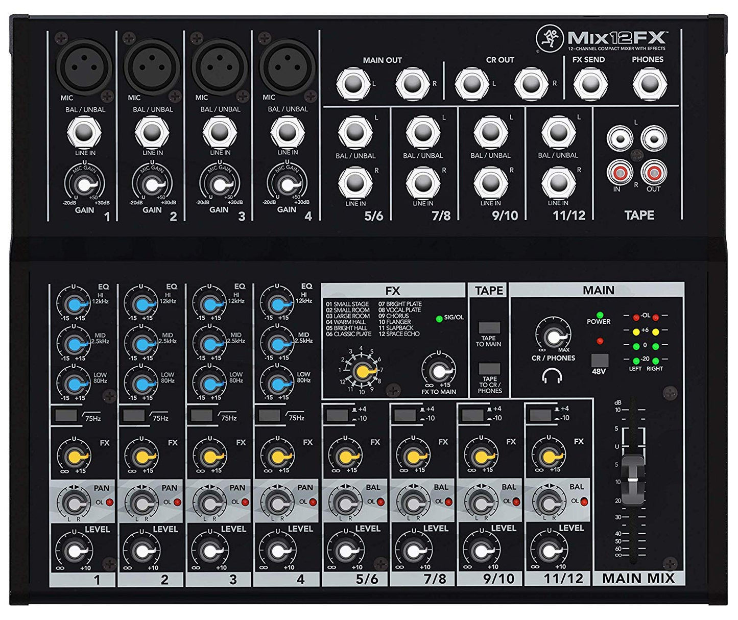 Mackie Mix12FX 12-Channel Compact Mixer with Effects