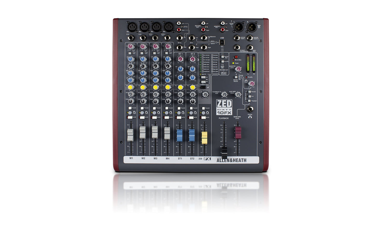 Allen & Heath ZED60-10FX - Touring Quality Audio Mixer with 2 Mic/Line, 2 Mic/Line/DI, 3 Stereo Line, Onboard FX and USB I/O (AH-ZED60-10FX)