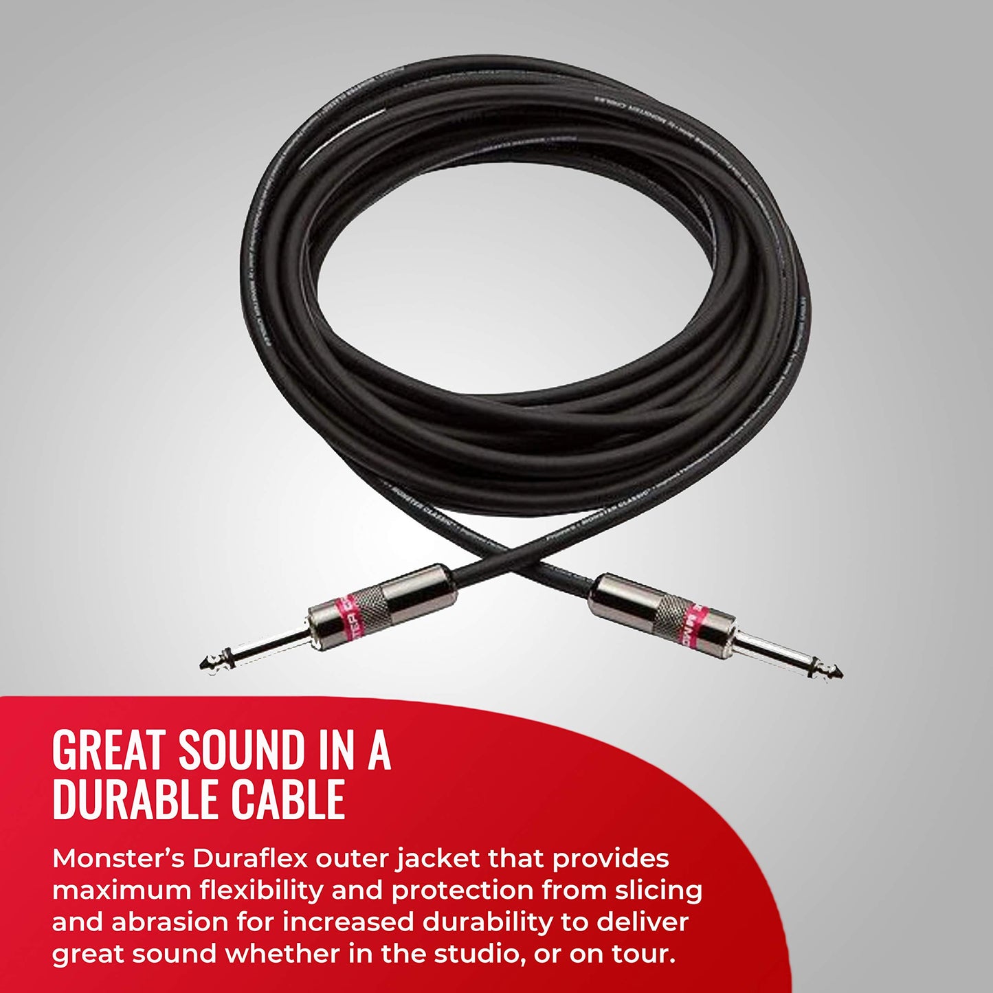 Monster Prolink Classic Speaker Cable: Straight to Straight, 3 ft, Straight 1/4 Plugs