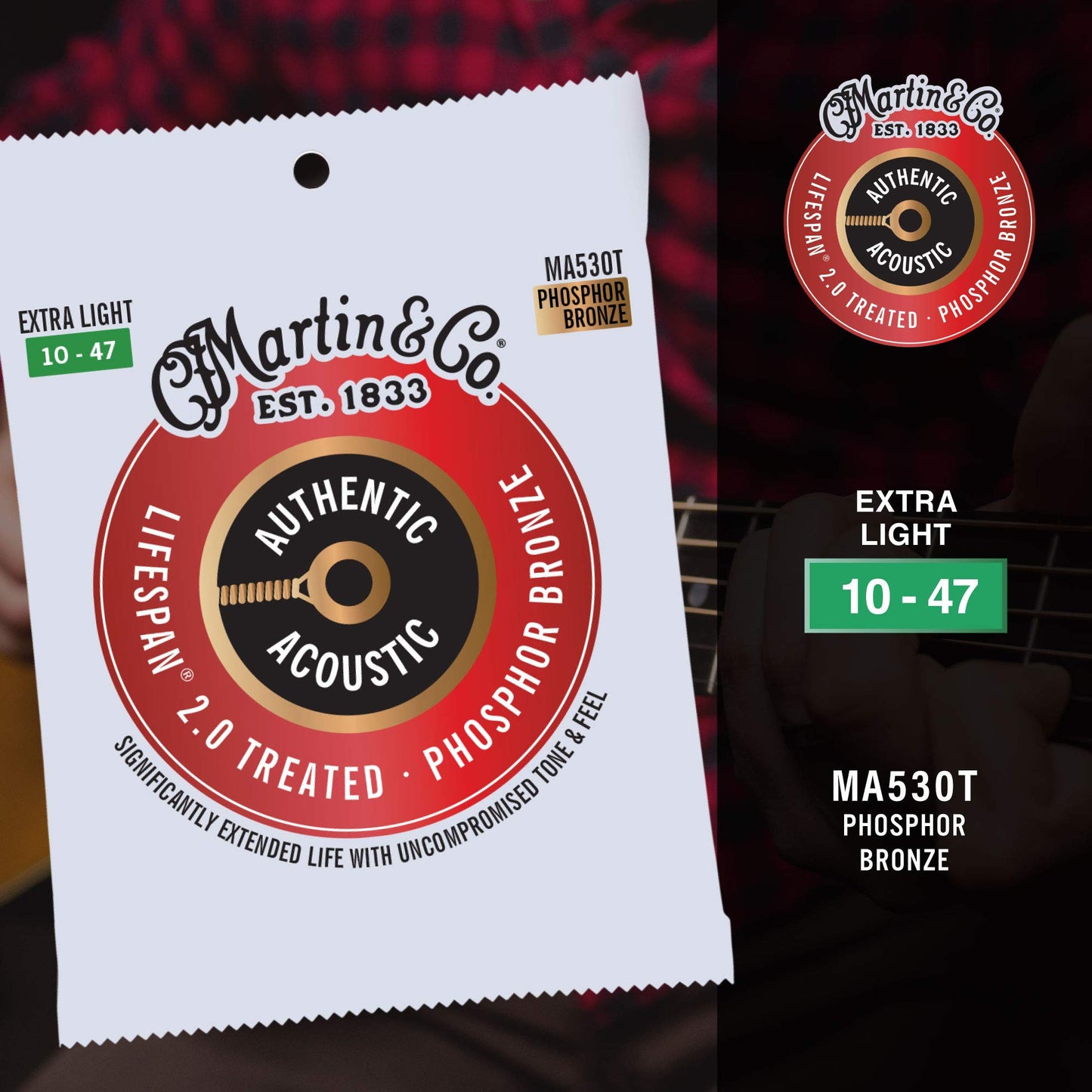 Martin Authentic Acoustic Guitar Strings - Lifespan 2.0 Treated