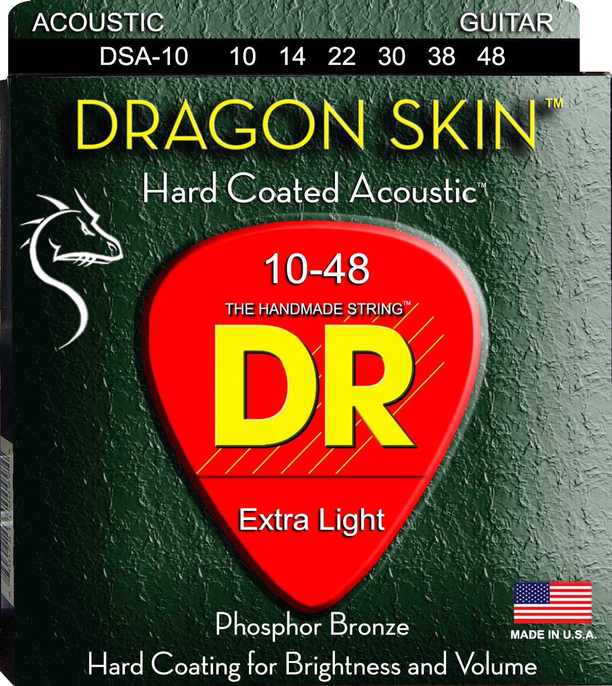 DR Strings DRAGON SKIN, Acoustic Guitar Strings (DSA-10)