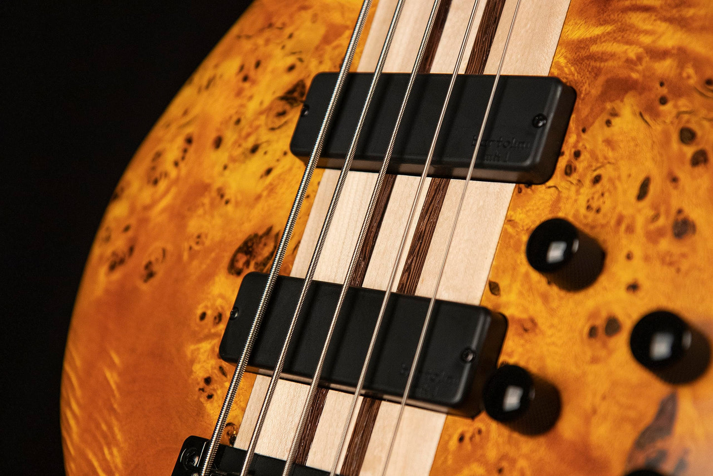 Cort Artisan Series A5 Plus 5 String Bass Guitar, Open Pore Amber (A5PLUSSCAOP)