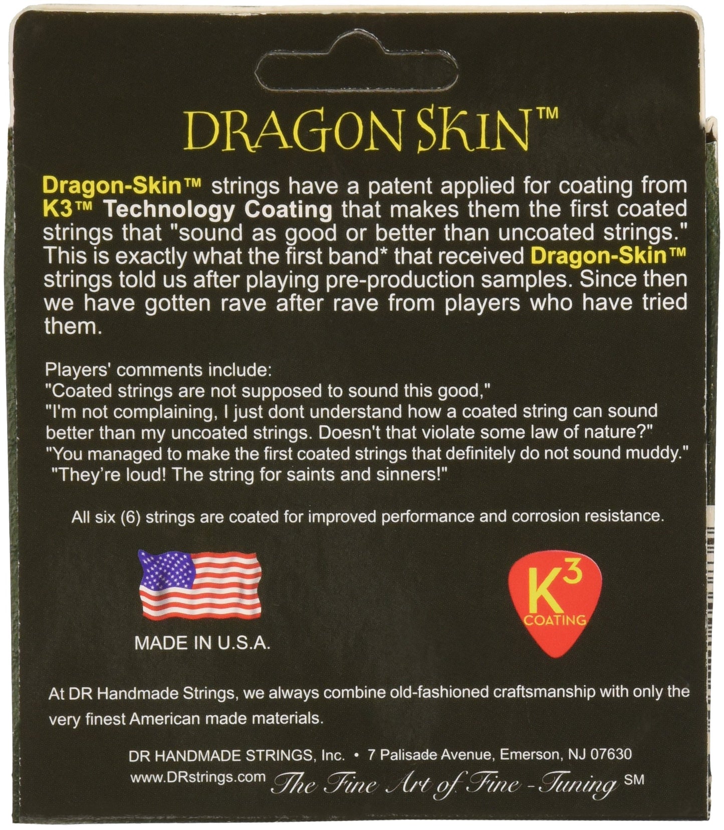 DR Strings DRAGON SKIN, Acoustic Guitar Strings (DSA-10)