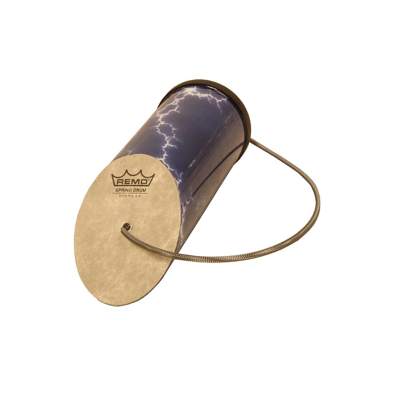 Remo Spring Drum, 4" Diameter, 10" Length, Angled On One End, Stormy Graphics