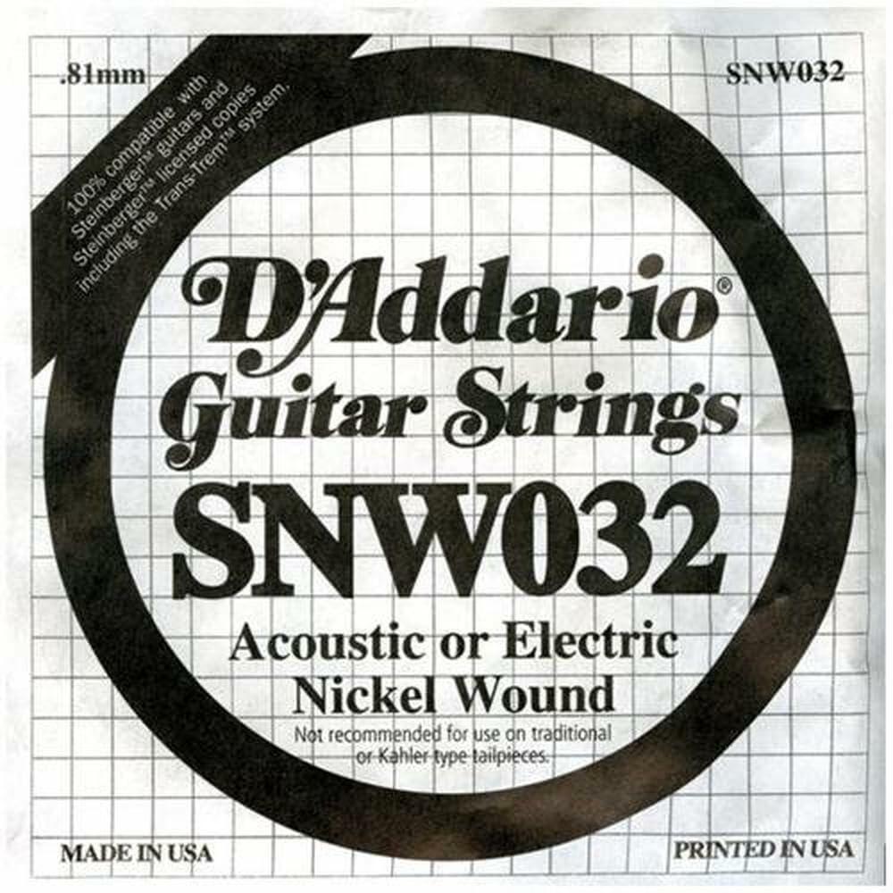 D'Addario NW020 Nickel Wound Electric Guitar Single String