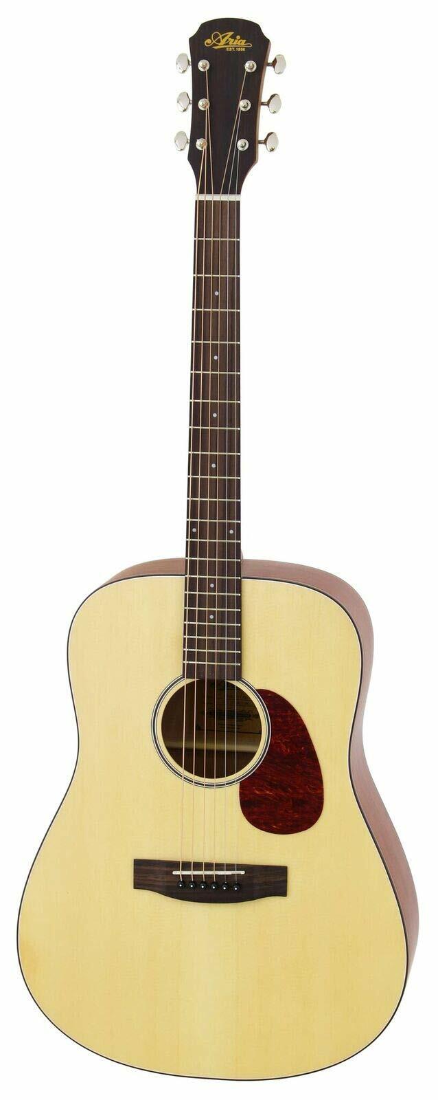 Aria Vintage 100 Series 6 String Dreadnought Acoustic Guitar Matte Natural Finish