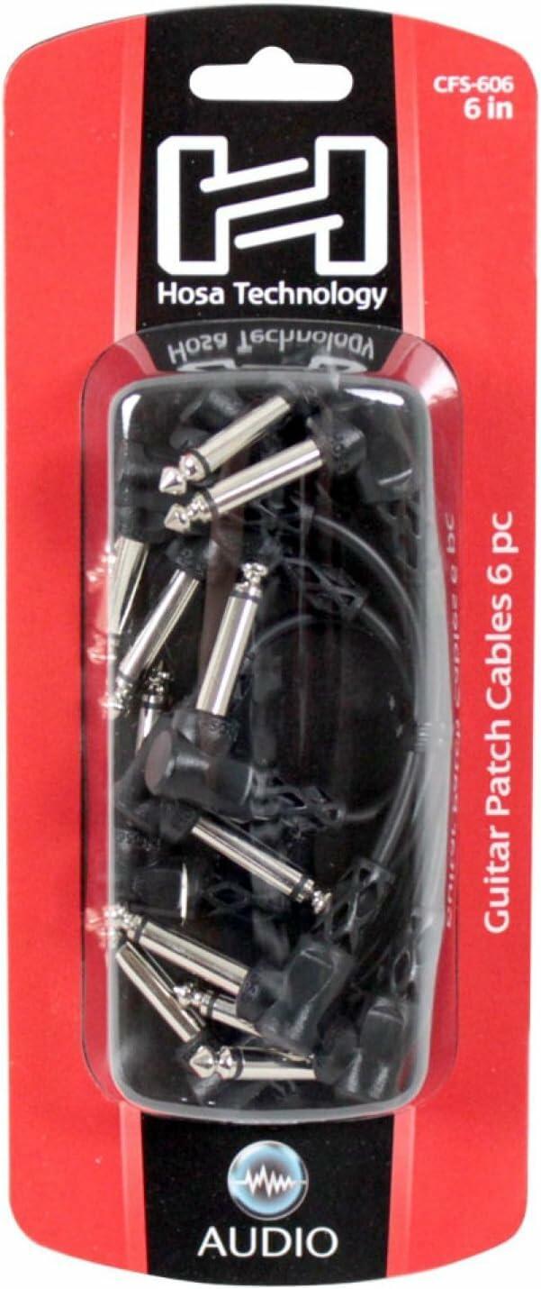 Hosa CFS-606 Molded Right-angle to Same Guitar Patch Cable, 6 Inches, 6 pieces