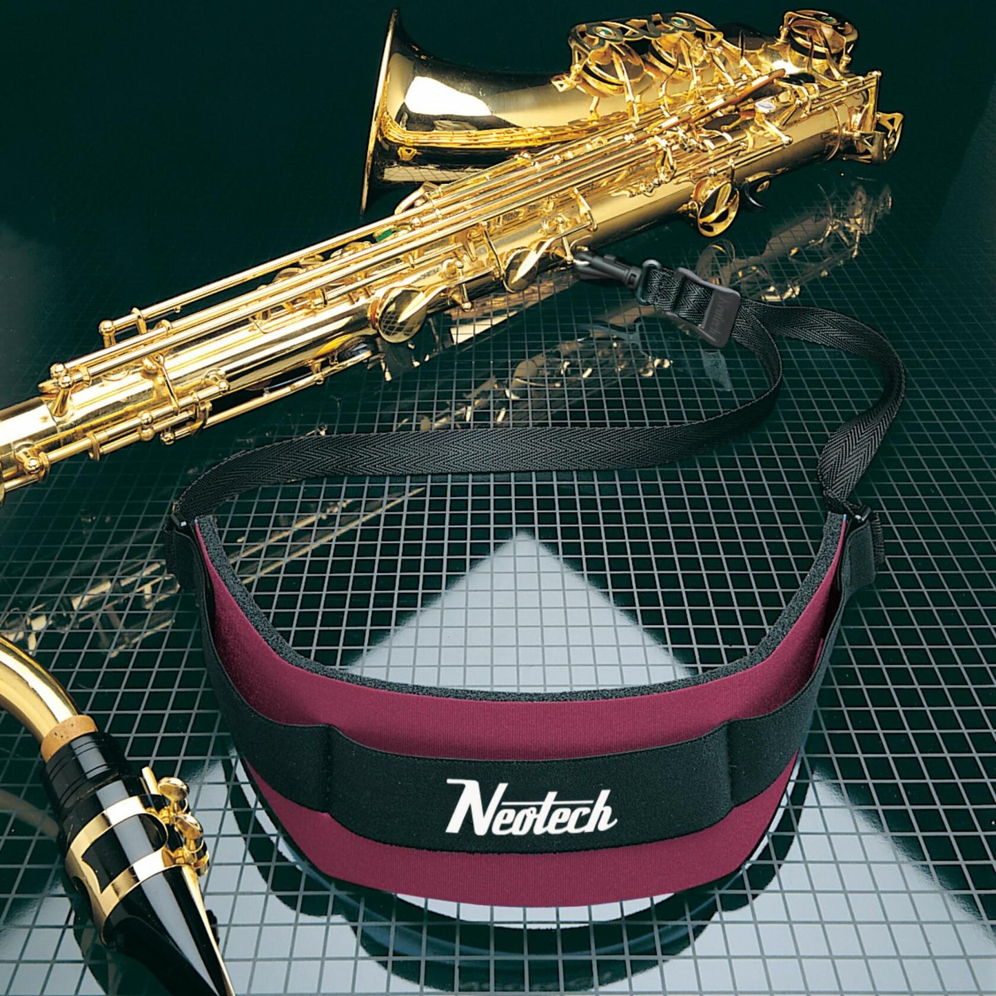 Neotech Saxophone Swivel Hook Neck Strap Soft Sax Padded for Alto Tenor Baritone Soprano – (Regular, Wine) - Made in USA
